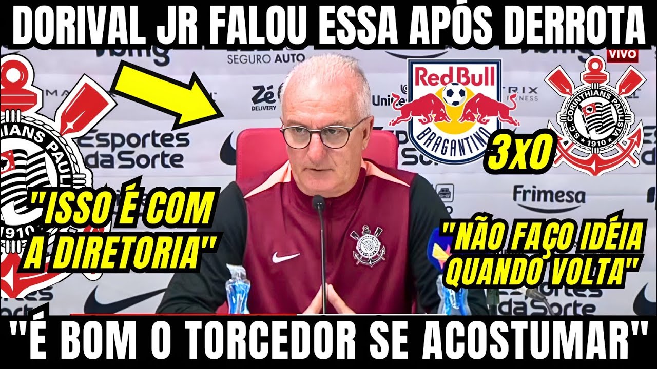 DORIVAL JR CAUSA POL&Ecirc;MICA EM COLETIVA AP&Oacute;S DERROTA DO CORINTHIANS E FALA PRO TORCEDOR SE ACOSTUMAR 