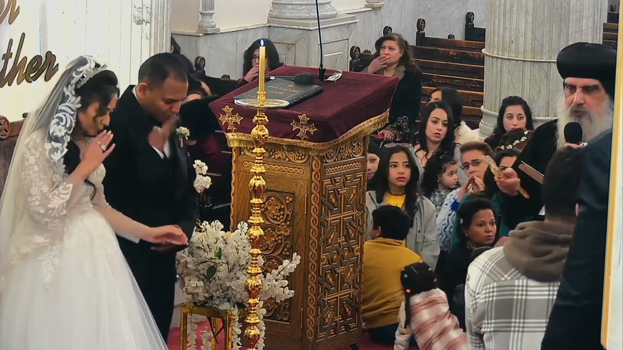 إكليل بيشوى وماجى 🤵👰⛪ | إعلان الزواج وصلاة الشكر | الأنبا يوساب
