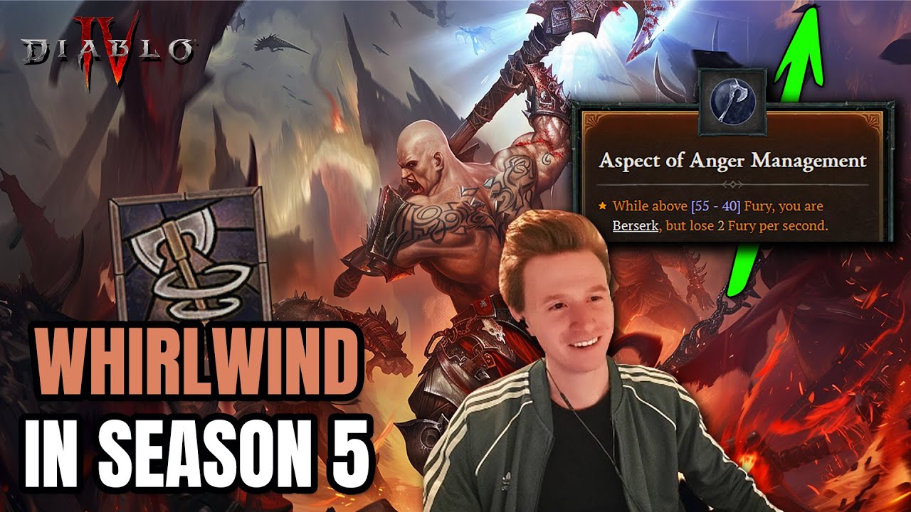 ANGER MANAGEMENT - NEW WHIRLWIND Barb Aspect Season 5 Diablo 4