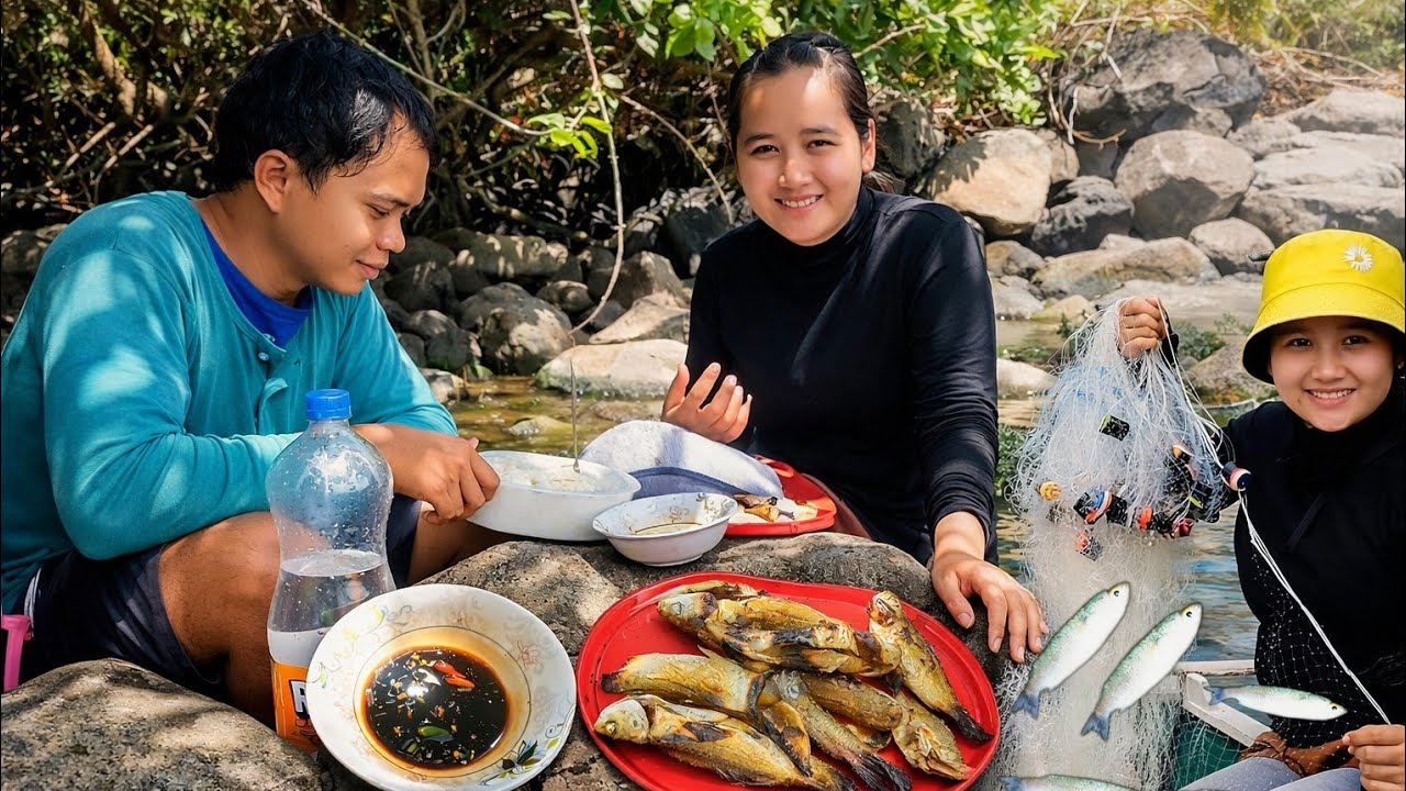 NET FISHING CATCH AND COOK SA TABING MANGROVES 