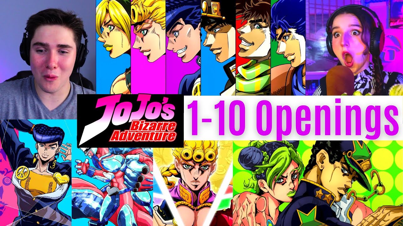 REACTING to Jojo's Bizarre Adventure Openings 1-10 SO WILD!! (First Time Watching) Anime Openings