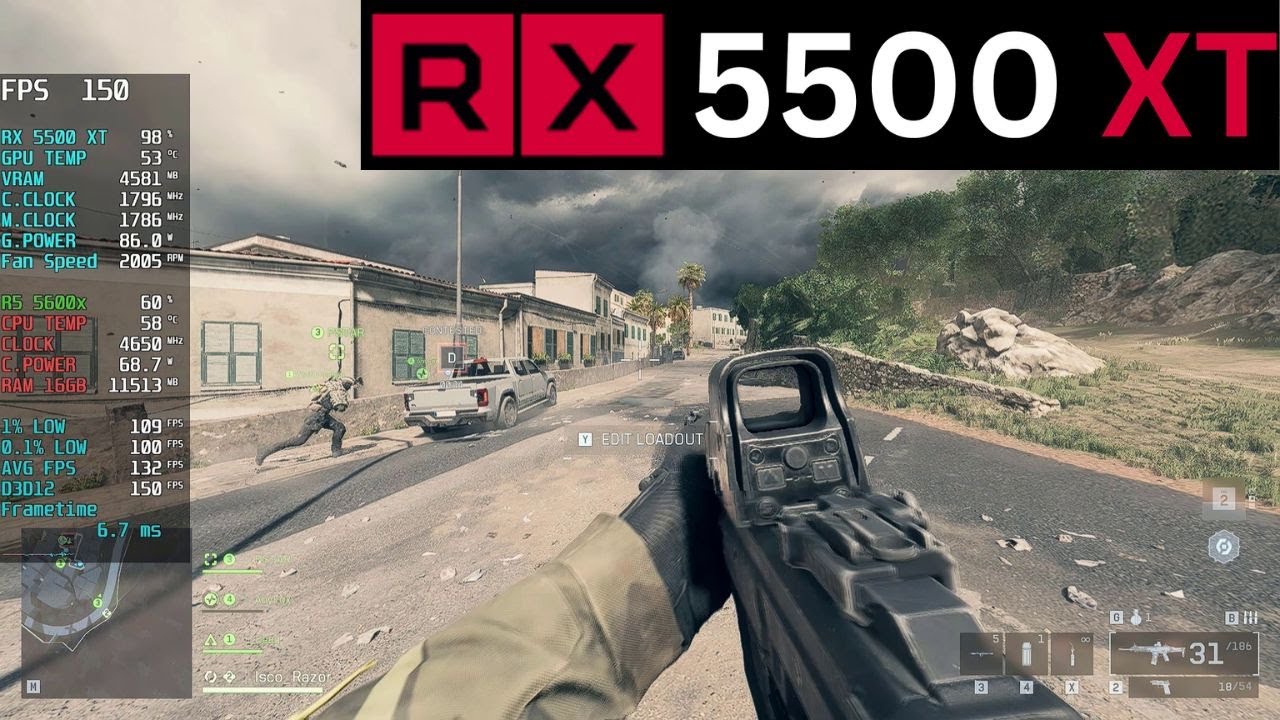 Battlefield 6 Gameplay RX 5500 XT 1080P FSR Frame Gen Benchmark