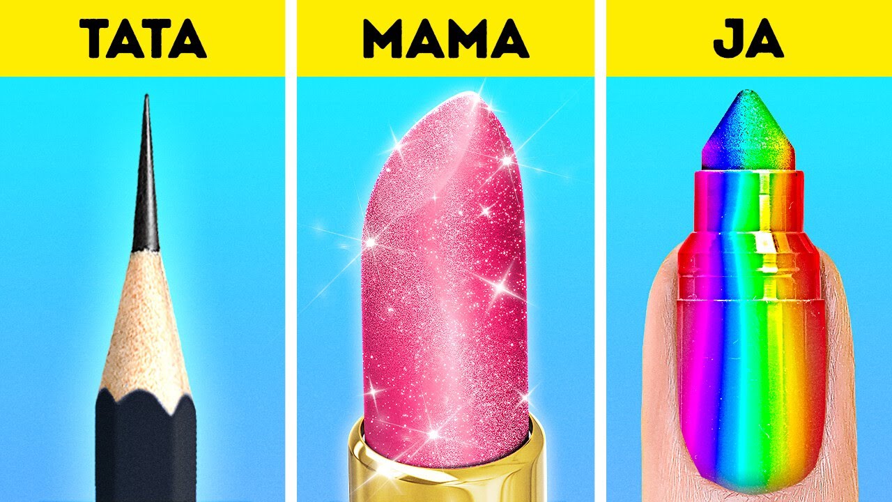 WYZWANIE W RYSOWANIU: MAMA vs TATA vs JA || Fajne pomysły i DIY dla kreatywnych rodziców od 123 GO!