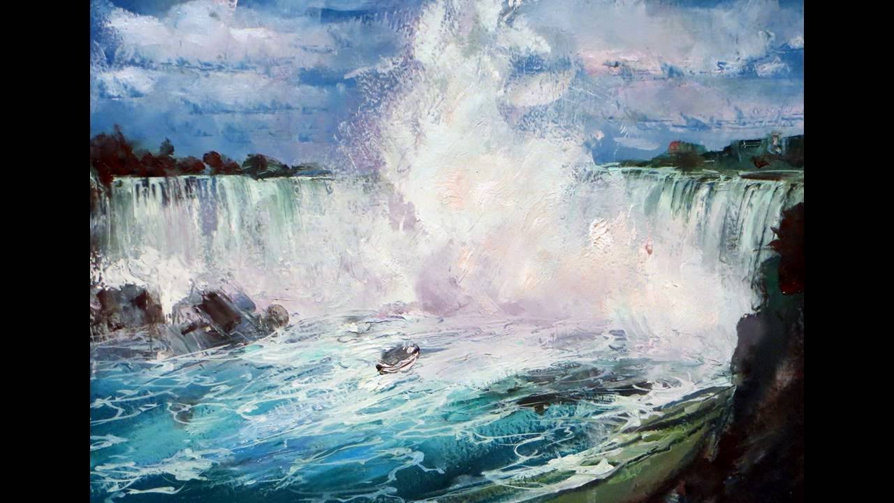 Oil painting. Niagara Falls.