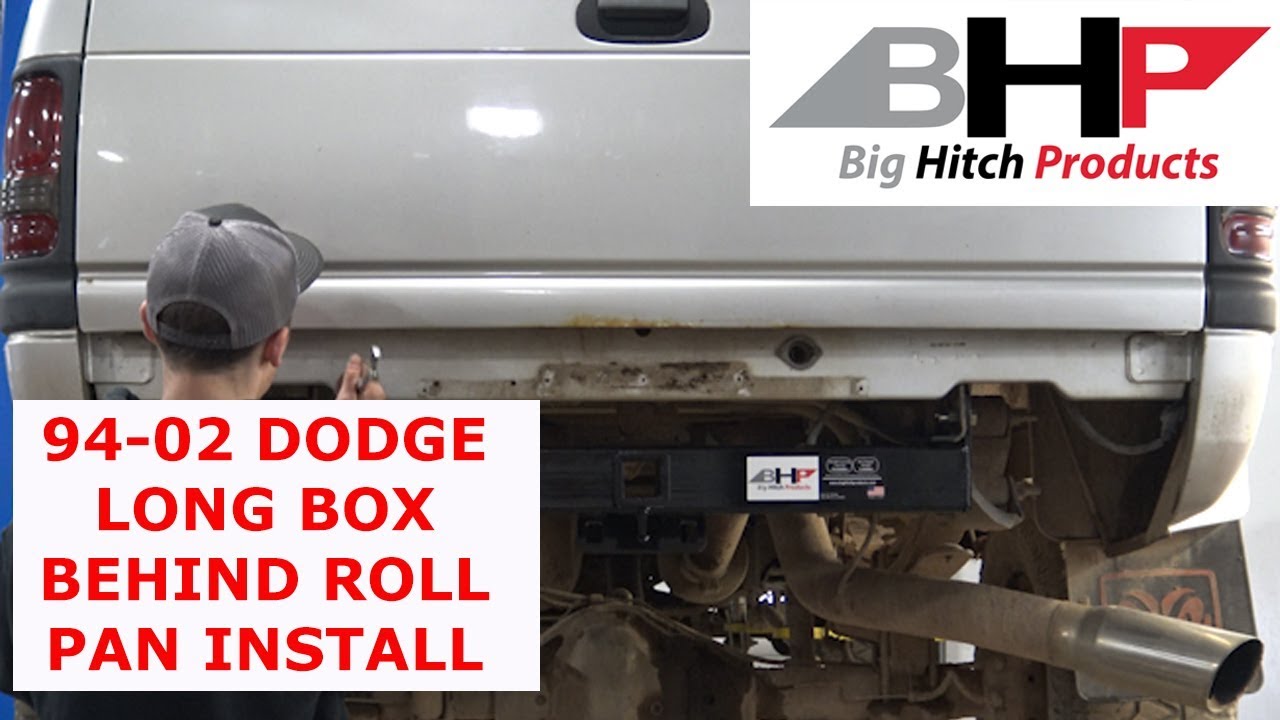 BHP 94-02 Dodge Long Box BEHIND Roll Pan 2 inch Hidden Receiver Hitch Install