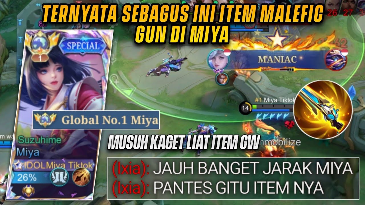 GOKIL! MIYA BUILD MALEFIC GUN! DICOMBO TALENT FATAL! SESAKIT APA DAMAGENYA? | MLBB