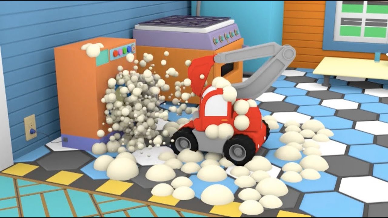 Tiny Trucks - Operating Instructions - Cartoons with Street Vehicles Bulldozer, Excavator & Crane