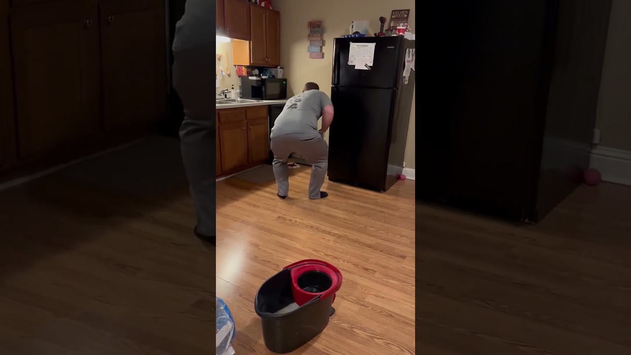 Put some elbow grease into it #mopping #men #guys #wifelife