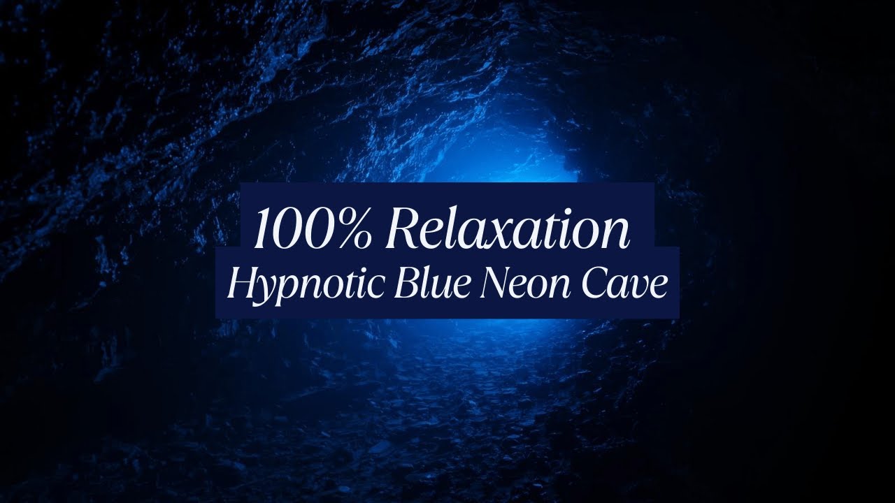 Hypnotic Blue Neon Cave Ambience | 1 Hour Deep Sleep