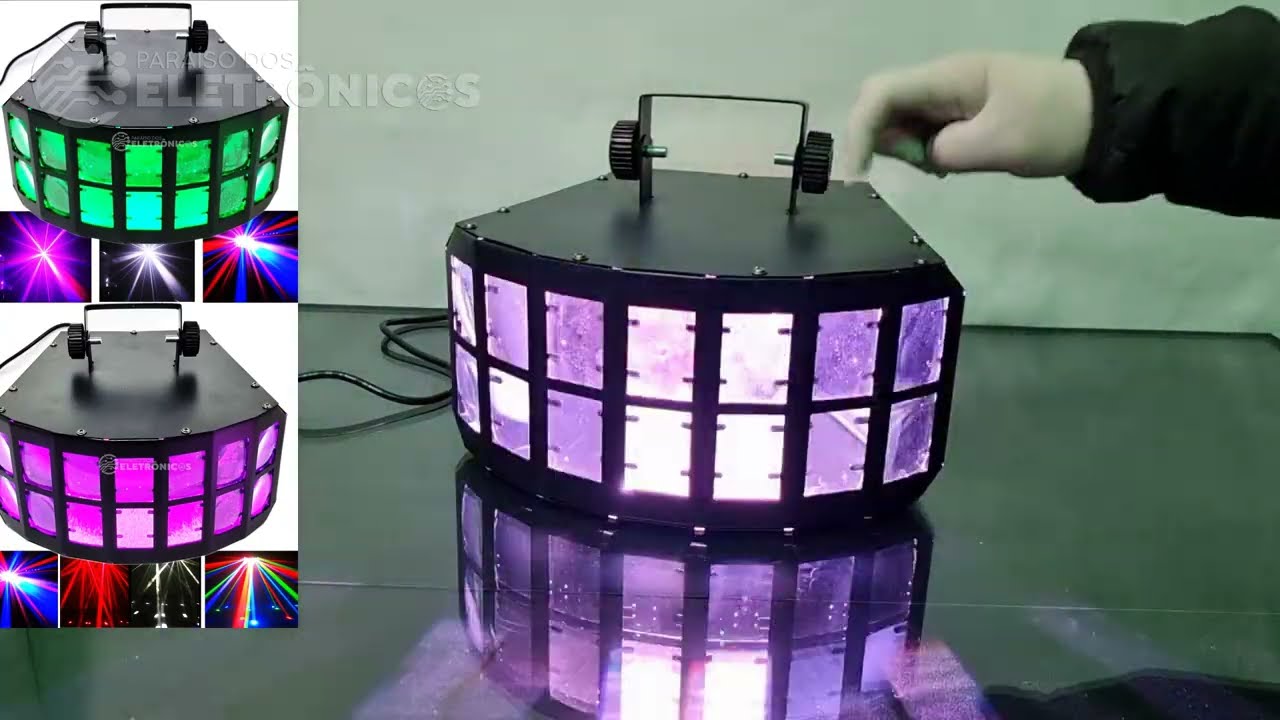 Super Globo 14 LED RGBW Laser Multi Efeito Dicas como configura direto no painel DMX512 194884