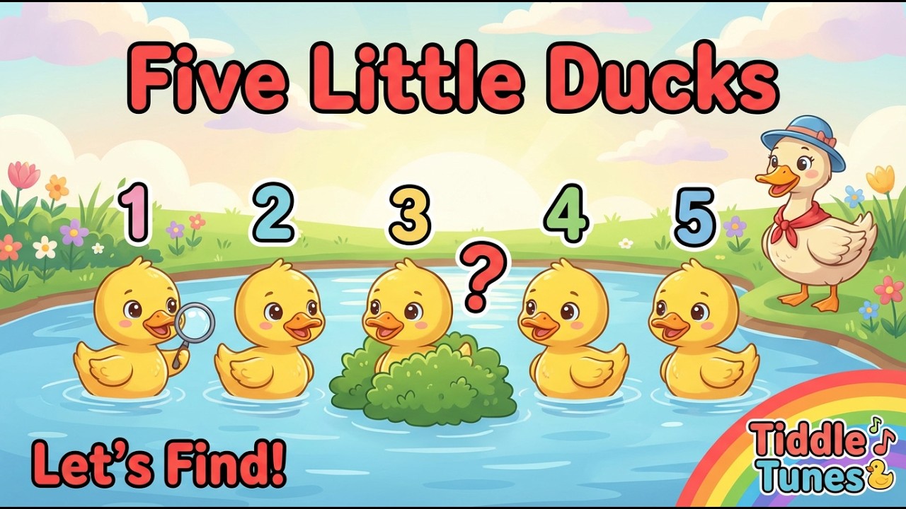 Let’s Find Five Little Ducks | Hide & Seek Counting Song for Kids | Tiddle Tunes