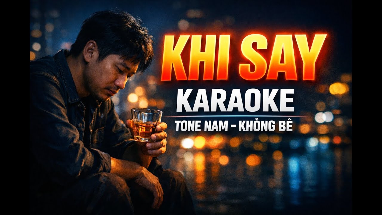 KHI SAY - KARAOKE TONE NAM KHÔNG BÈ DỄ HÁT