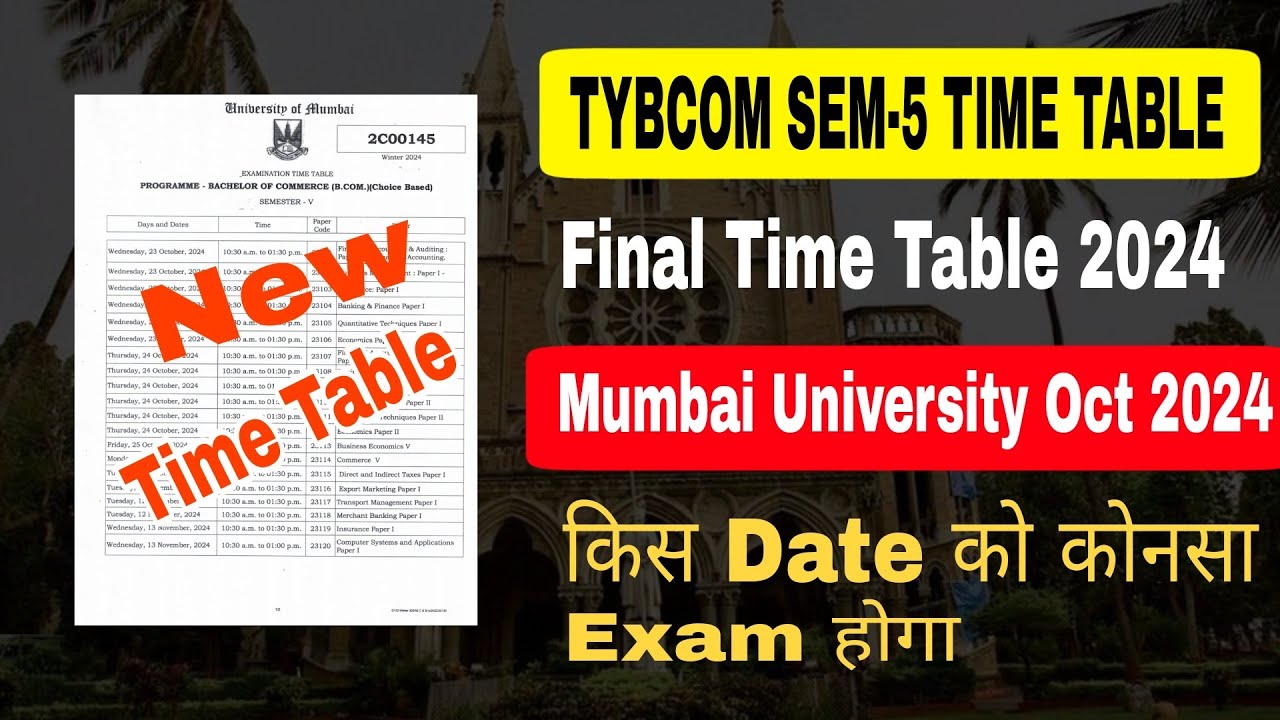 TYBCOM SEM-5 Regular & ATKT Time Table || Winter Session 2024 Mumbai University Time table|Atul Sir
