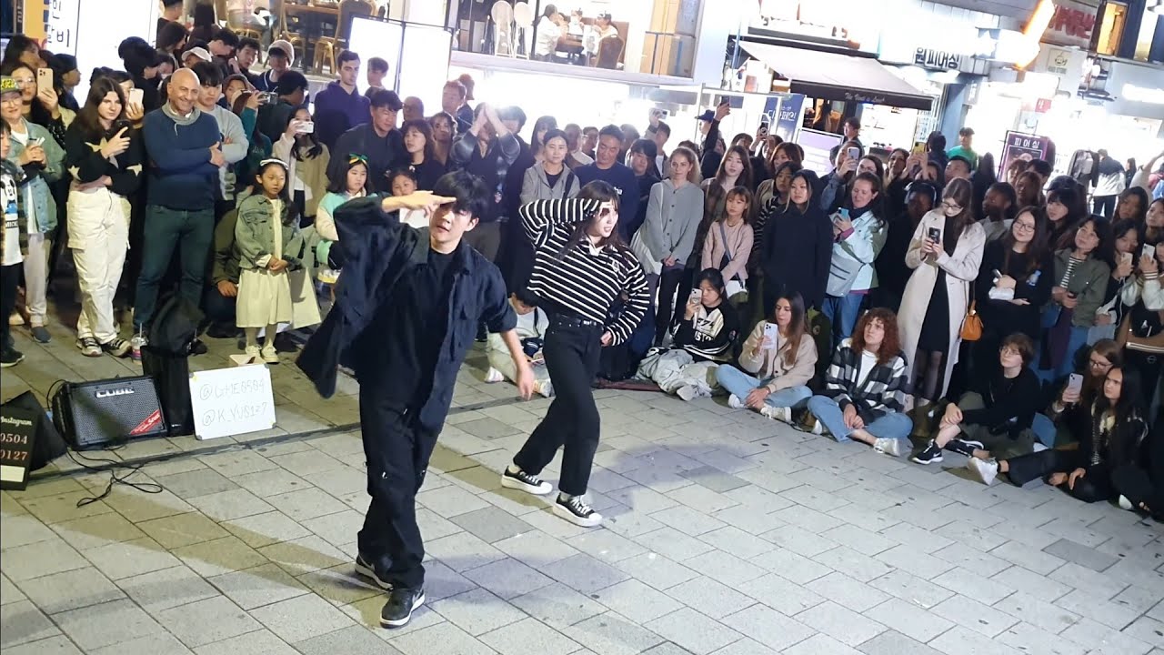 [STREET ARTIST] YU KAGAWA & HYOJIN. INTERACTIVE HONGDAE BUSKING. 231008.
