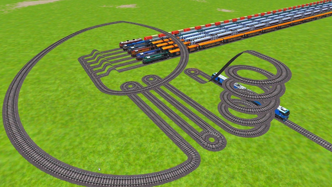 All Realistic Express 🩵Trains Crossing At Bumpy Forke Railroad Tracks Zig Zag Tracks | #trains 