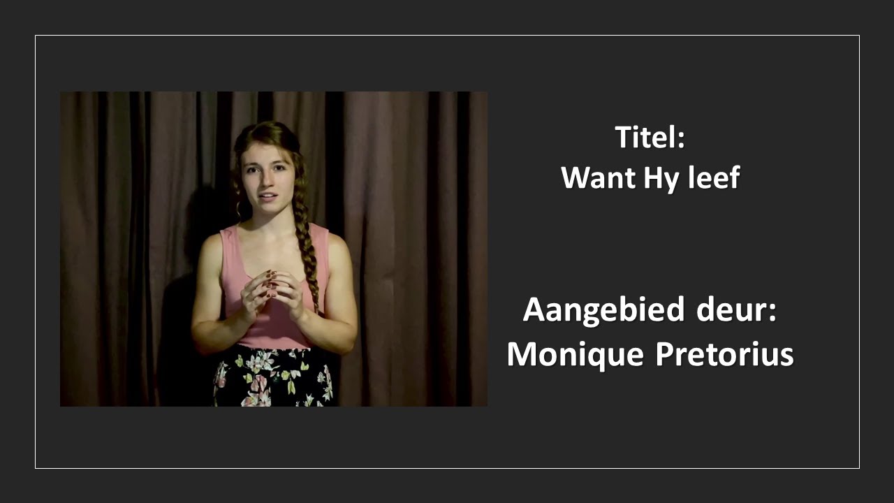 28 Jan 2022: 18h00 - Monique Pretorius - Want Hy leef - Sabbatsopening