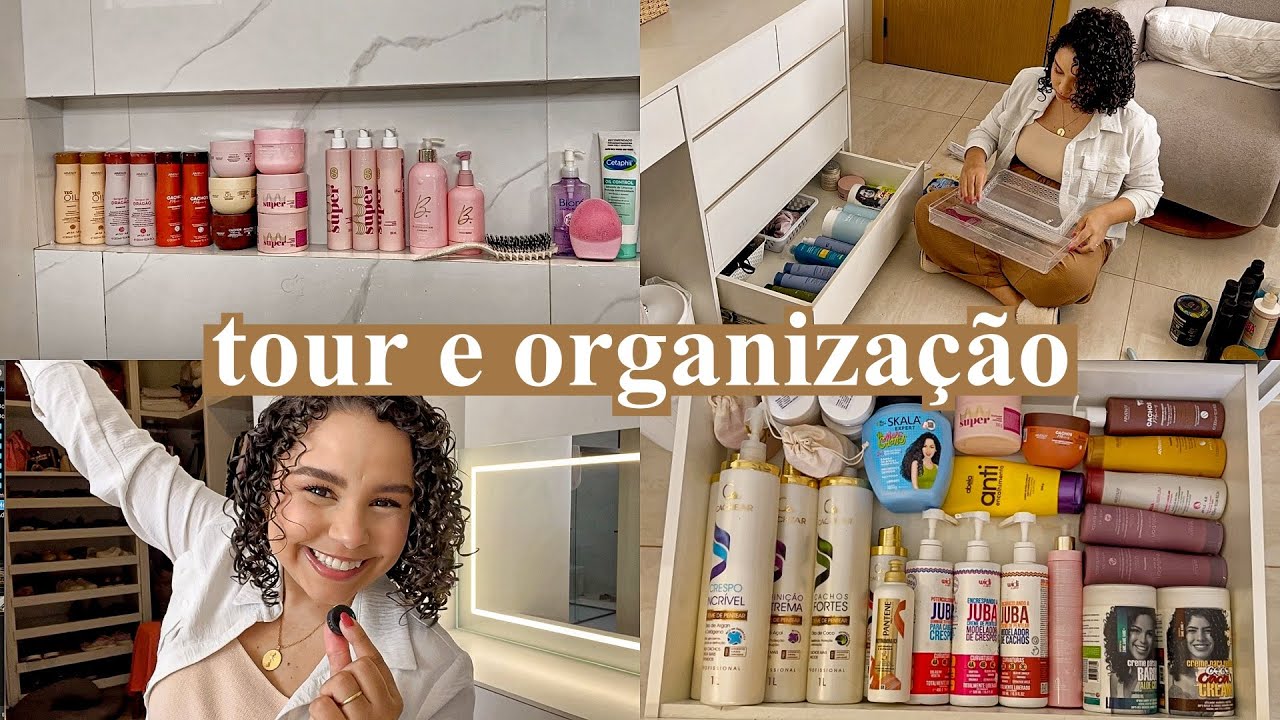 VLOG | Organizando meus produtos de cabelo e tour mostrando tudo o que tenho! 🧴🎀✨