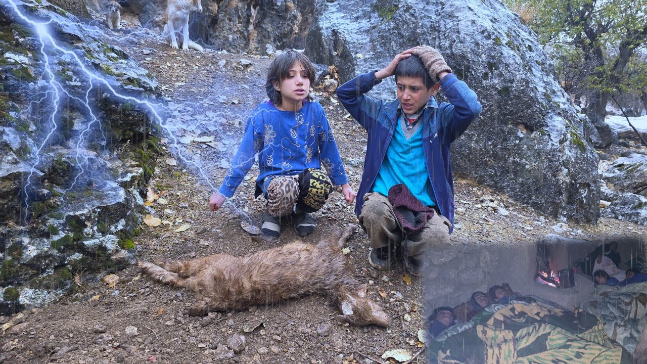🌧️ Nomads' nightmare in a terrible storm | 🌪️ Harsh night life with cave-dwelling nomads