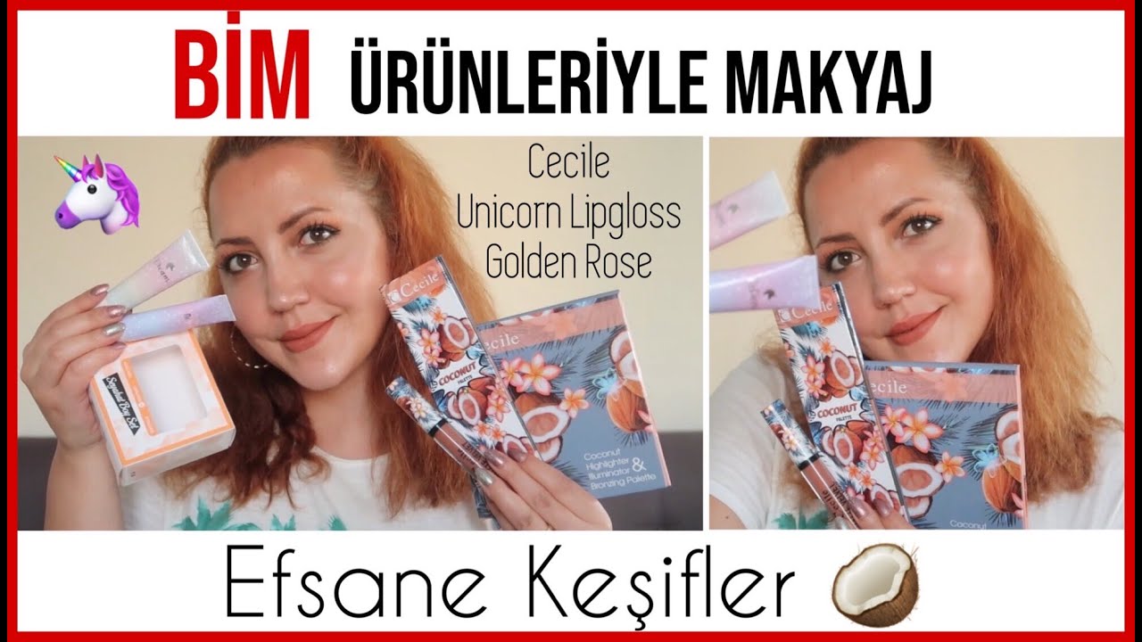 BİM KOZMETİK ÜRÜNLERİNİ DENİYORUM | Cecile , Unicorn Lipgloss , Golden Rose