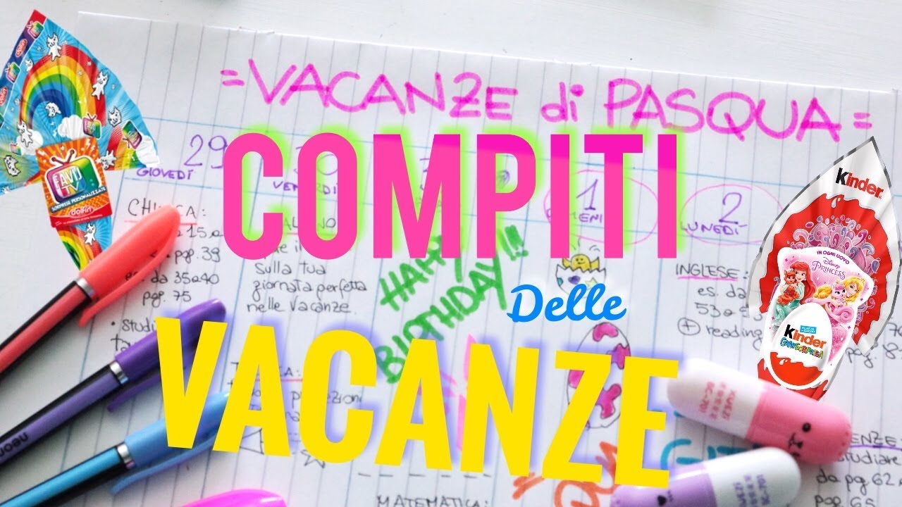 COMPITI DELLE VACANZE DI PASQUA 🐣 COME ORGANIZZARLI!
