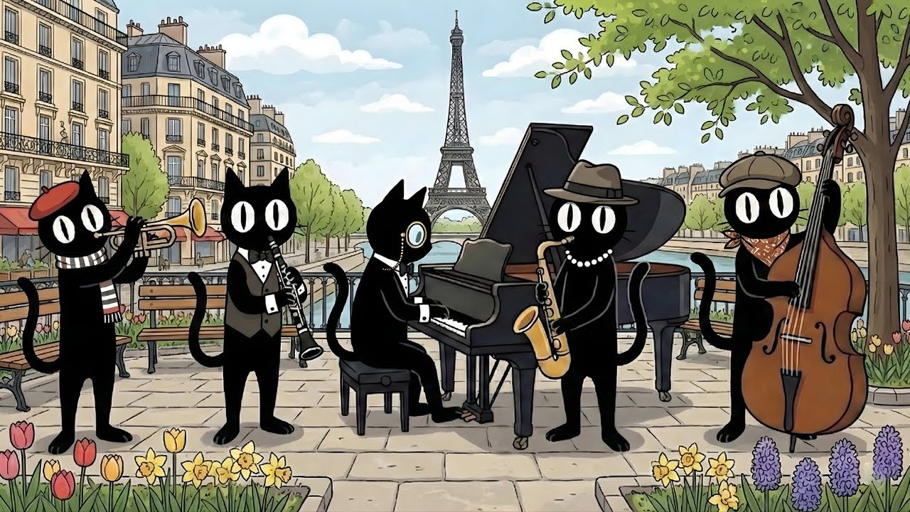 Black Cats Paris Uplifting Swing Jazz : Instrumental Music for Work & Good Mood