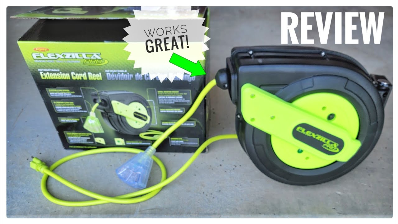 Flexzilla Retractable Extension Cord Reel Review    I LOVE IT!