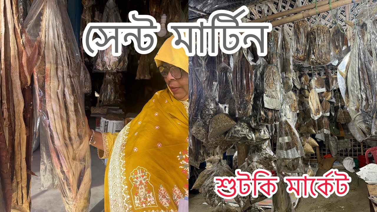 সেন্ট মার্টিন শুটকি মার্কেট চলে আসলাম || Saintmartin Dried Fish Market || কোন টার দাম কত? #driedfish