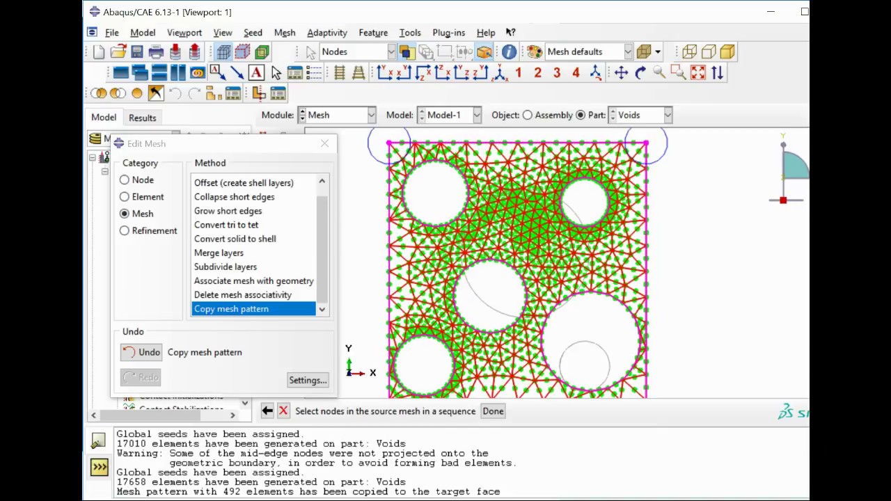 Copying mesh mapping for ABAQUS