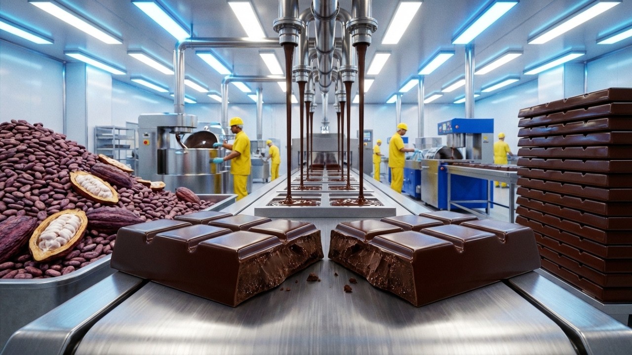 Inside the Factory: From Raw Cacao Beans to Dark Chocolate Bars (Full Process)