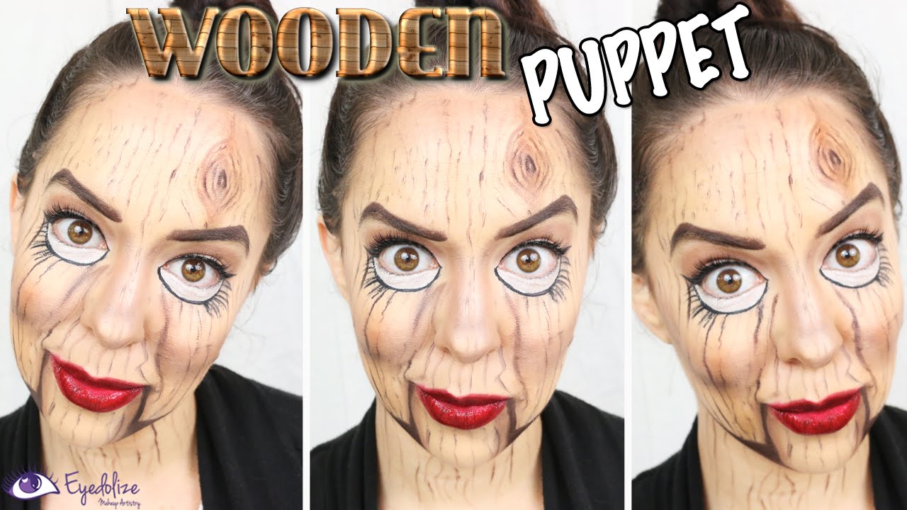 Wooden Puppet Halloween Makeup Tutorial by EyedolizeMakeup