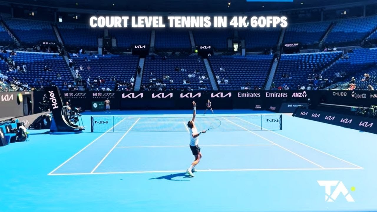AO26: Rinderknech vs Cobolli: Court Level Practice Set 4K 60FPS