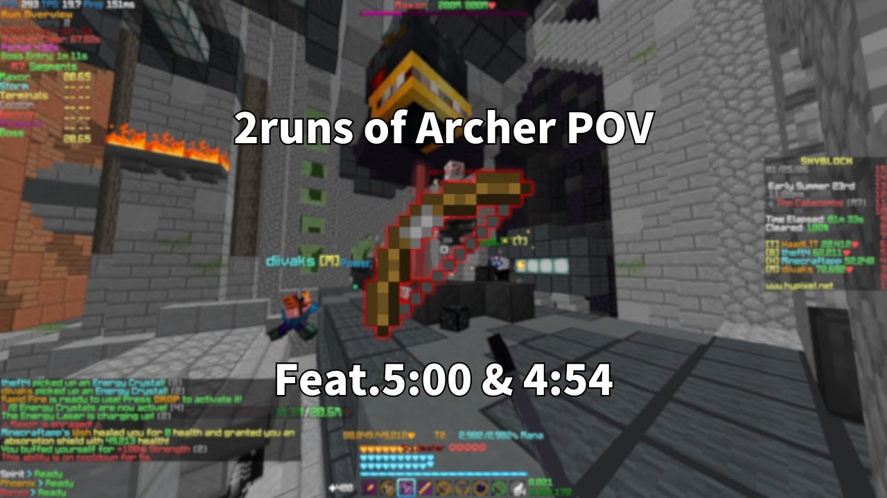 Hypixel Skyblock｜2runs of M7 archer POV feat 5:00 & 4:54