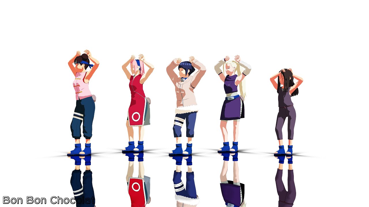 【NARUTO MMD】Bon Bon Chocolat - TENTEN*SAKURA*HINATA*INO*HANABI