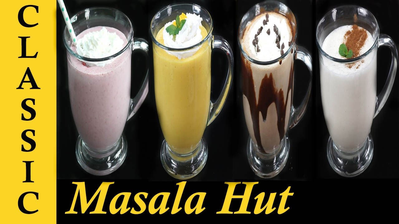Milkshake Recipe | 5 Different Milkshakes | Strawberry, Chocolate, Mango, Apple & Banana Milkshakes