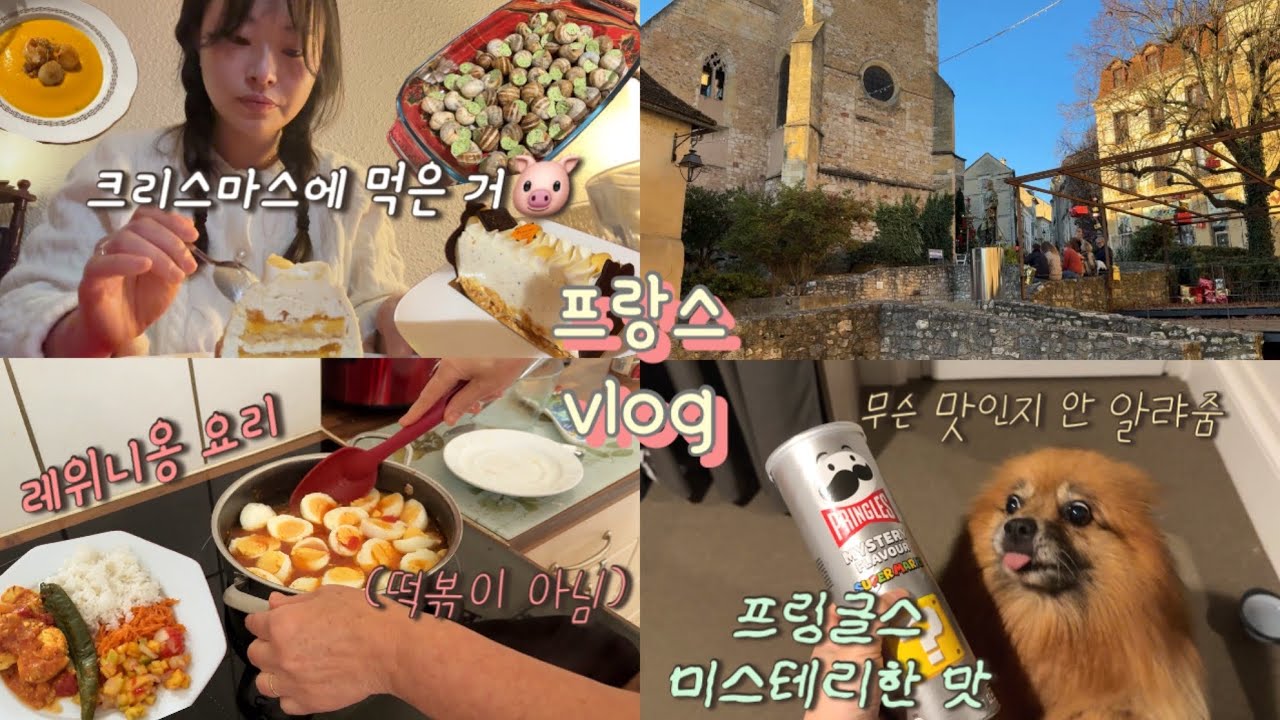 프랑스🇫🇷  vlog ♢ 프랑스 가정에서 연휴 보내기, 시장 구경, 레위니옹 음식, 맛있는 빵집, 필리핀 내기, 심바 엄마랑 시간 많이 보내기
