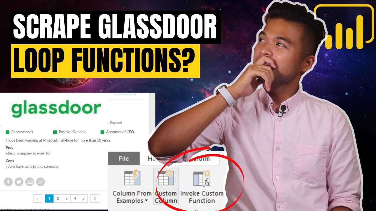 Scrape Glassdoor using LOOP Functions in Power Query // Beginners Guide to Power BI in 2020