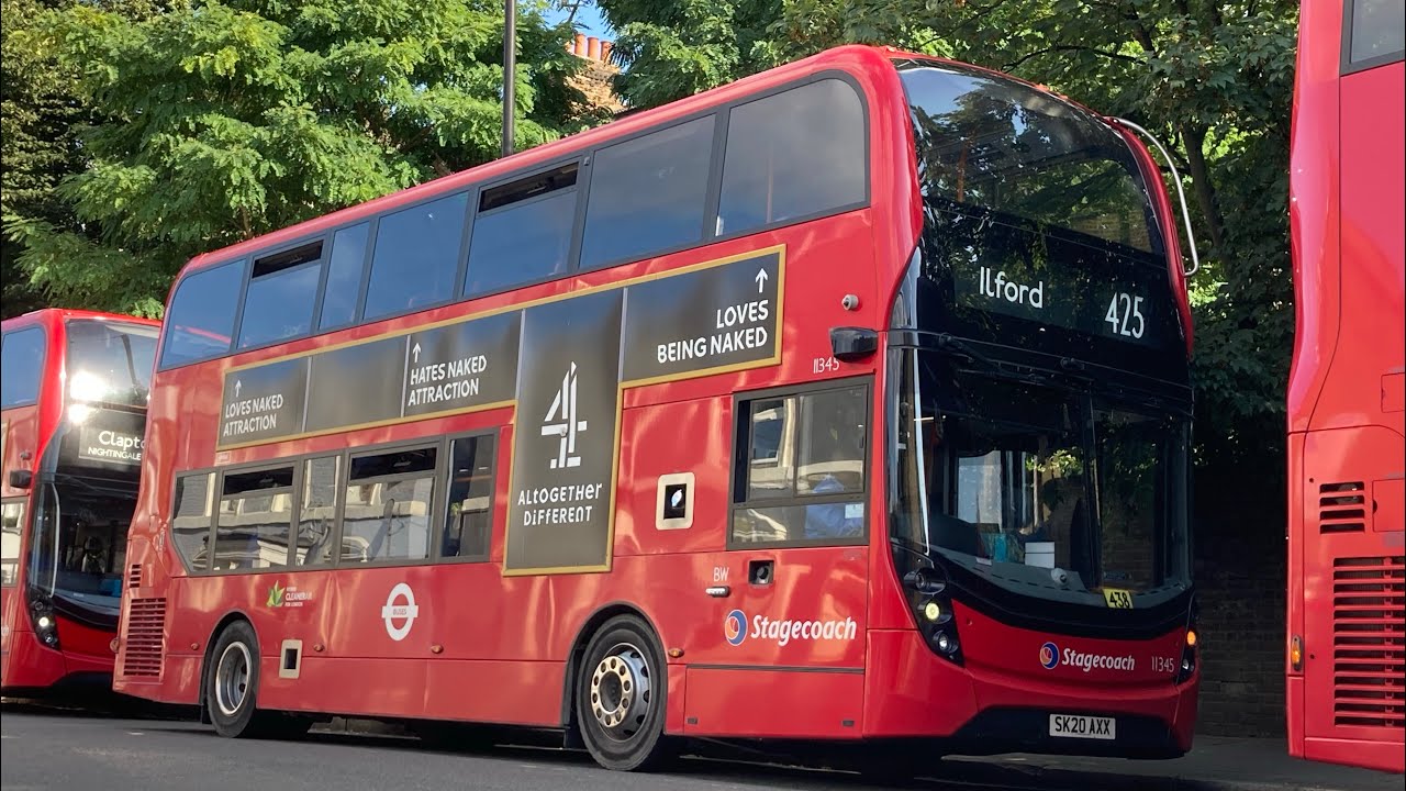 FRV. Stagecoach Route 425 Ilford - Clapton, Nightingale Road. Enviro400 MMC SH 11345 (SK20 AXX)