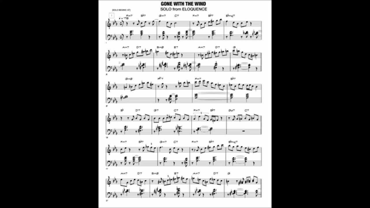 bill evans solo transcription - gone with the wind - eloquence
