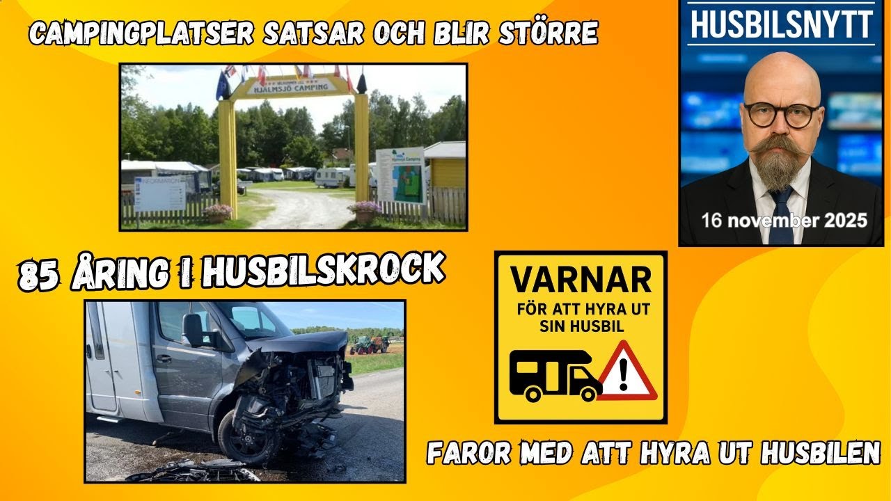 Husbilsnytt - Varning att hyra ut sin husbil  - 85 &aring;ring i husbilskrock - med mera