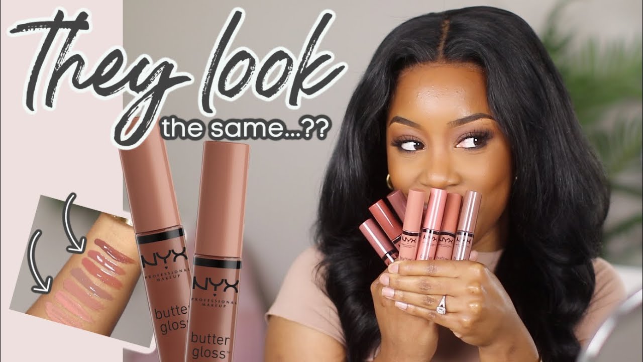 THE OG NYX BUTTER GLOSS *NEW SHADES* SWATCHED! | ARE THEY LOOKING THE SAME THO?? | Andrea Renee