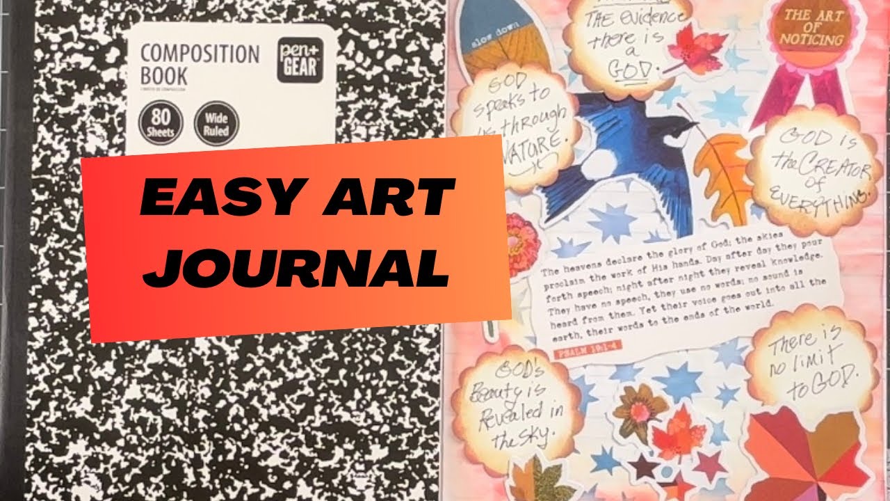 HOW TO MAKE an ART JOURNAL FROM a COMPOSITION NOTEBOOK 📓 Bible Study Too ⭐️✝️✔️