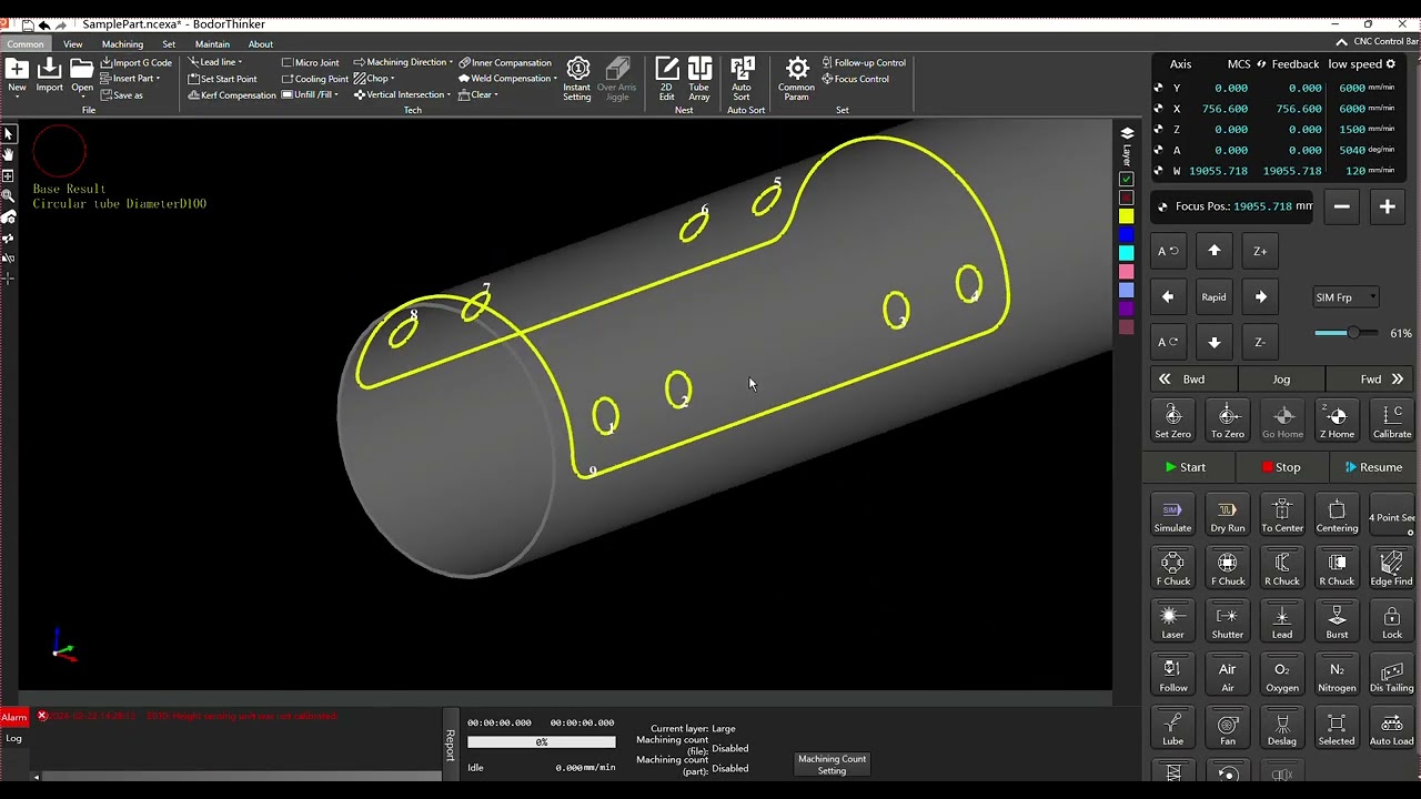 Bodor/ Tube Laser Software operation demo