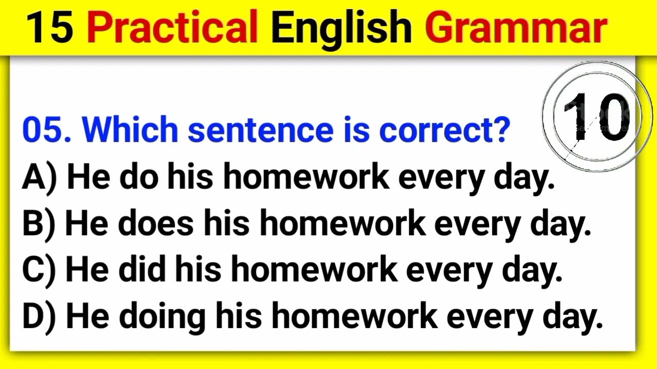 15 Practical English Grammar Questions | Improve Your Grammar & Daily English