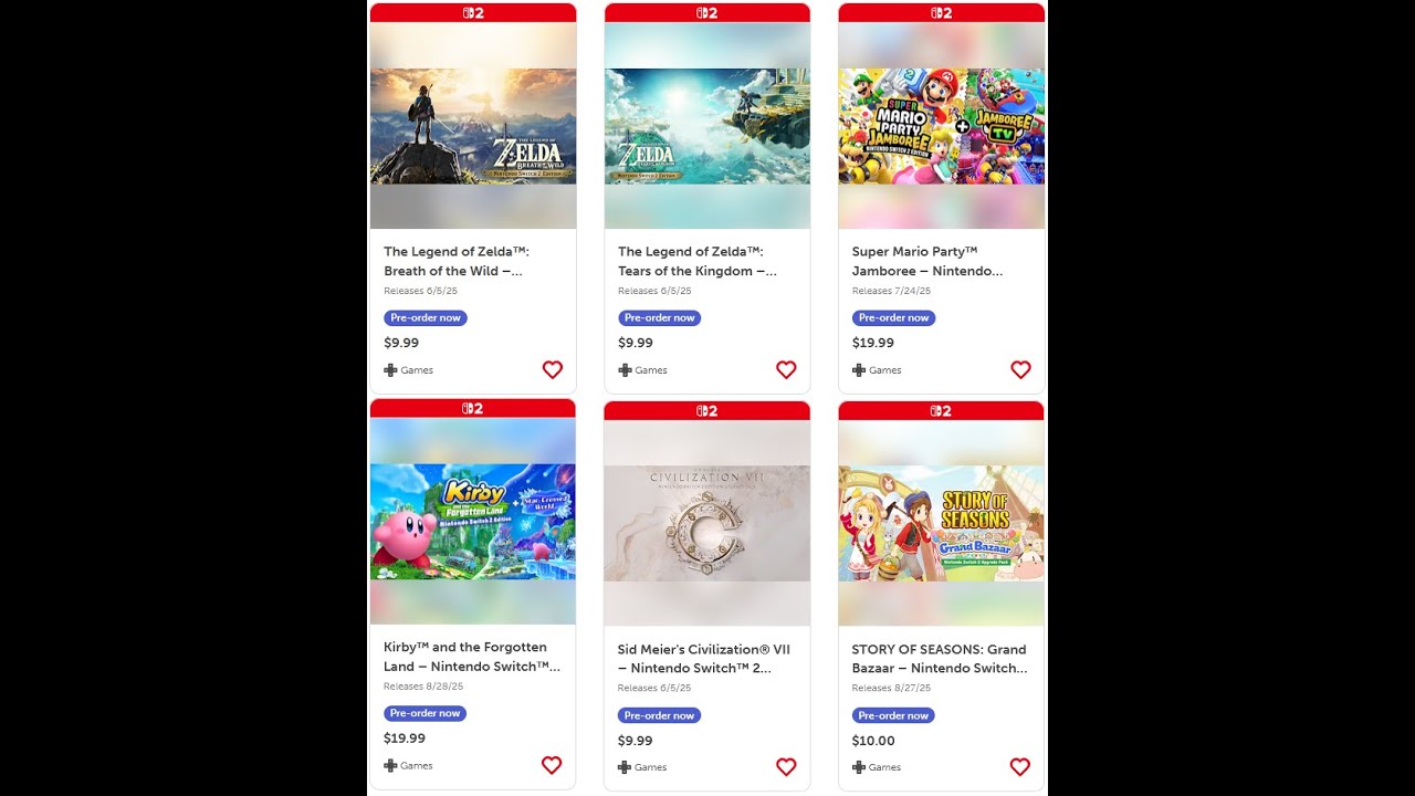 Nintendo Switch 2 Upgrade Packs...