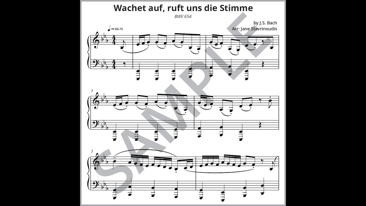 Wachet auf, ruft uns die Stimme BWV 645 by JS Bach piano solo