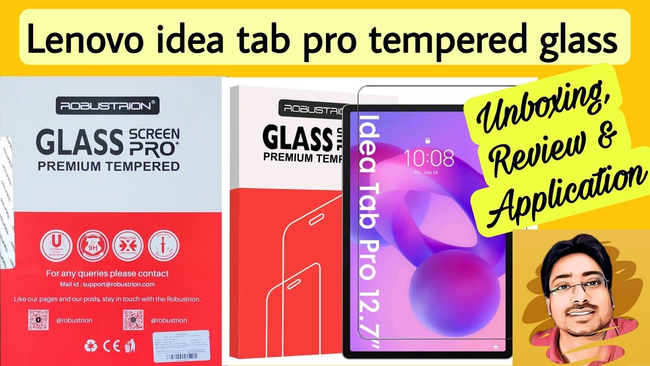 Tempered glass/Screen Protector for Lenovo Idea Tab Pro 12.7 inch। Robustrion premium tempered glass