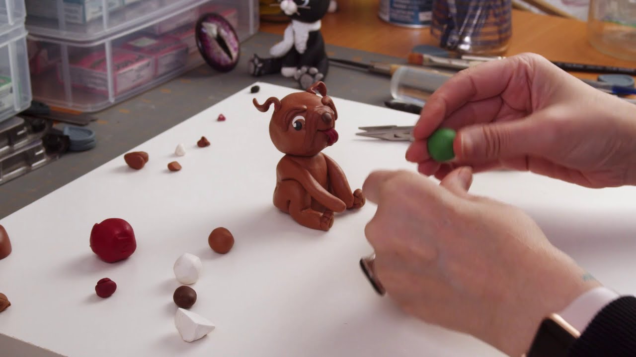 Polymer Clay Puppy How to| Bella The Christmas Helper!