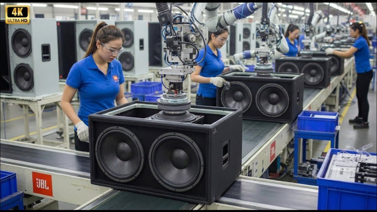 Inside the JBL factory: manufacturing process of the JBL MRX525 speakers (Price: $1,000 &ndash; $1,250)