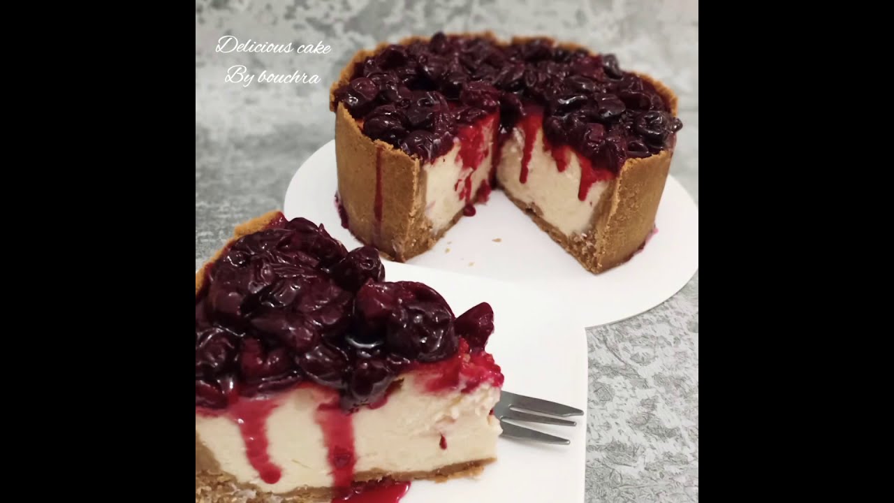 cheesecake vanille et coulis au cerise