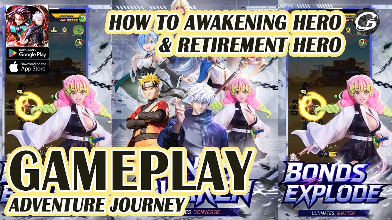 Adventure Journey Gameplay #2 How to Awakening Hero & Retirement Hero  - Mobile Game (Android)